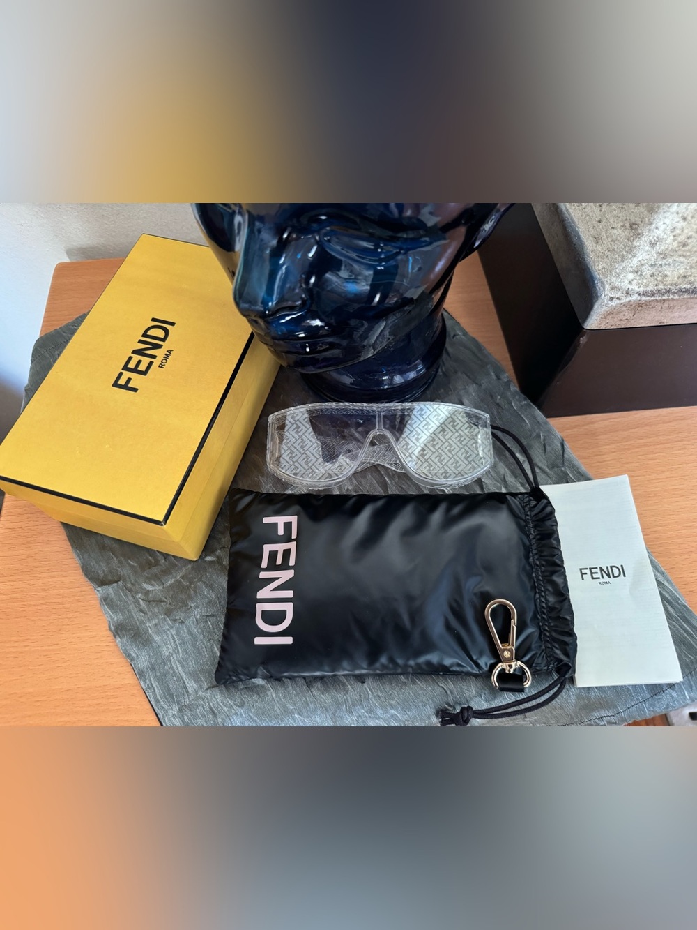 FENDI LAB TRANSPARENT SHIELD SUNGLASSES ITALY